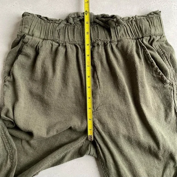 Hollister Olive Green High Waist Cotton Viscose Linen Lightweight Jogger Pants S - Picture 4 of 7